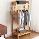 Solid Mahogany Wooden Clothes Rack with Top Shelf | Multi-Functional Organizer | Modern A-Frame Design